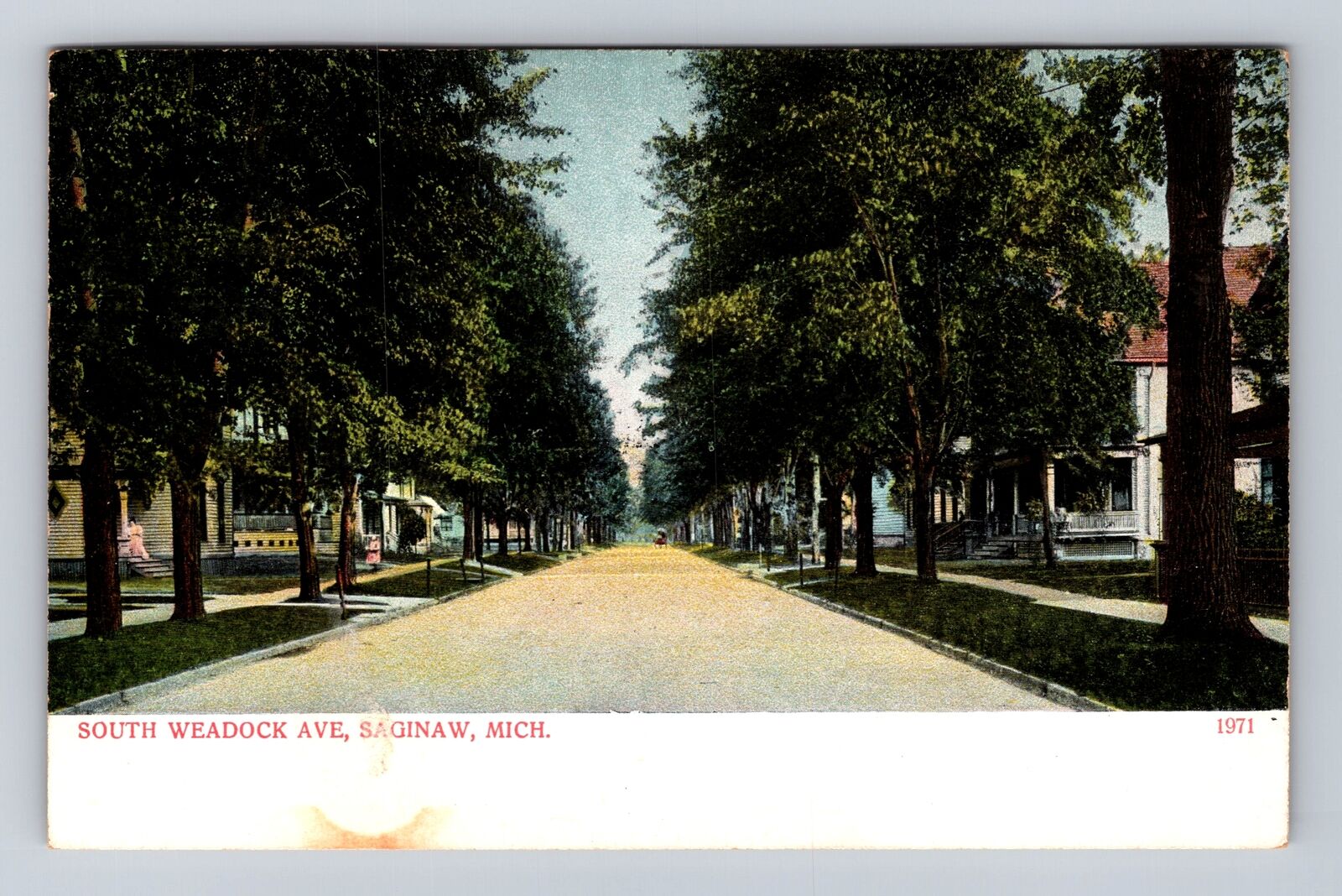 Saginaw MI-Michigan, South Weadock Avenue, Antique Vintage c1909 Postcard
