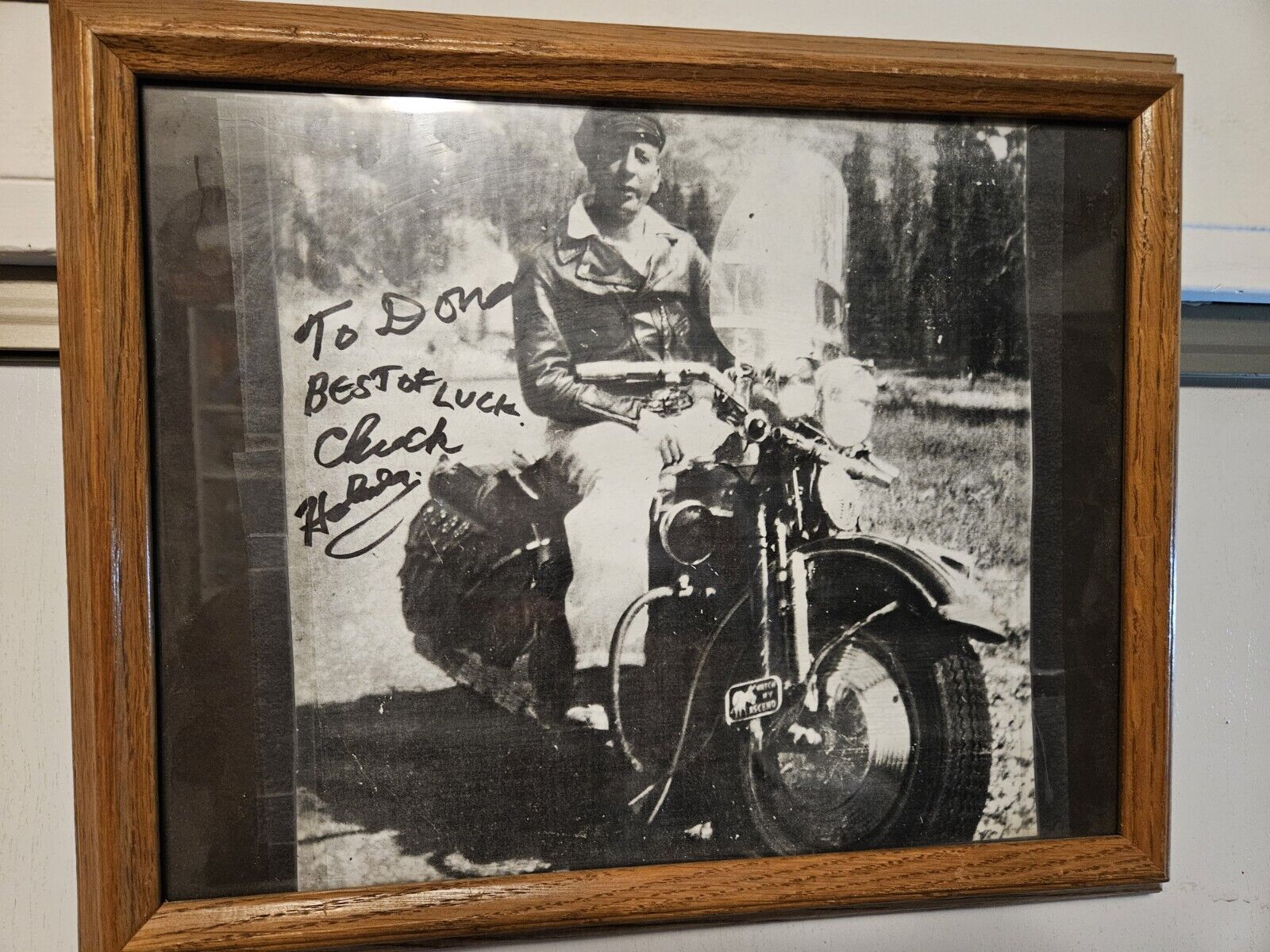 UNDER THE WILLOW PHOTO GALLERY ABI Harley-Davidson  VTG Signed & Framed Photo