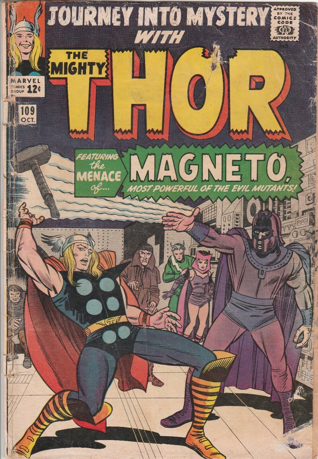 Marvel Comics 1964, Journey Into Mystery, The Mighty Thor #109 FR+, Magneto App