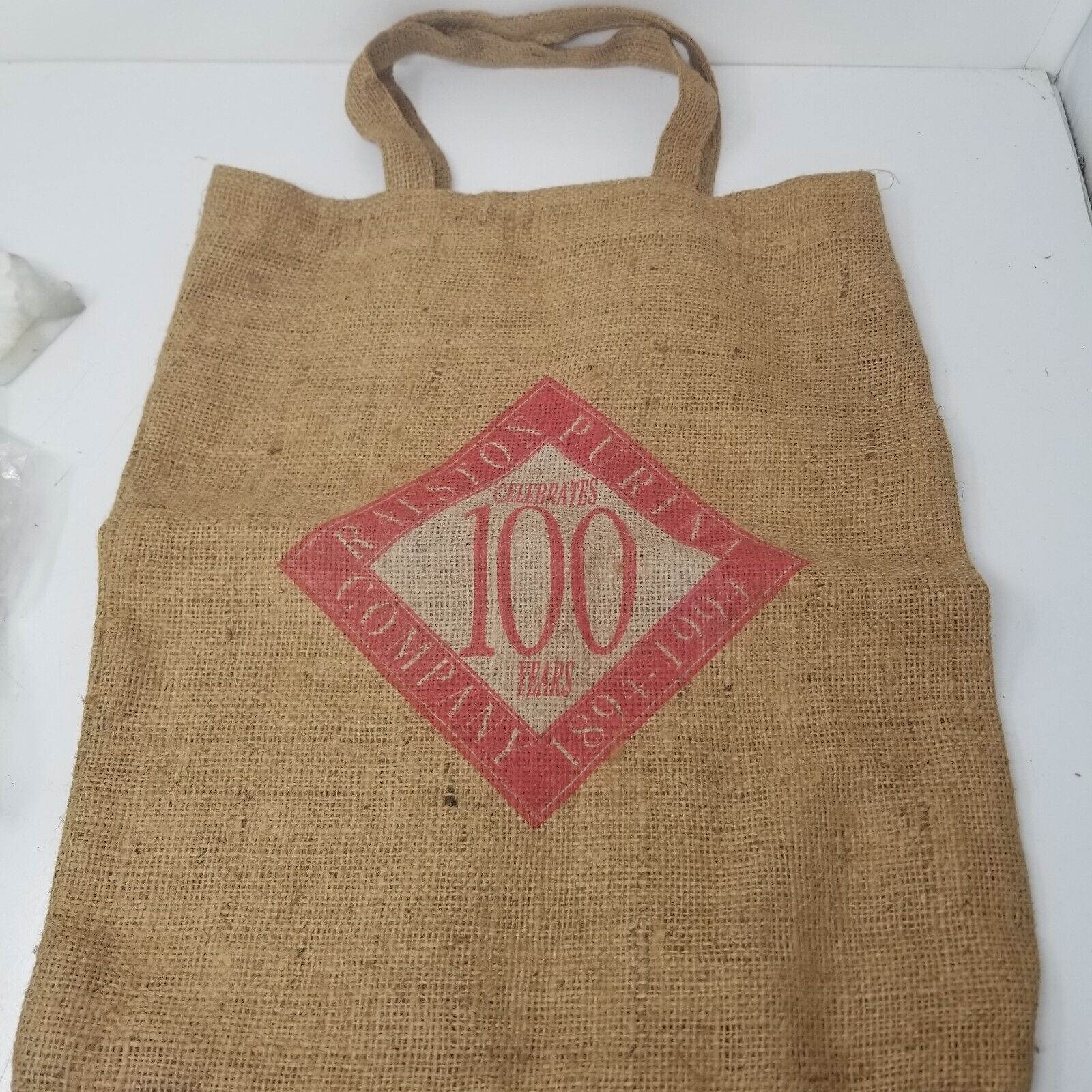 Ralston Purina 100th Anniversary Burlap Bag Large 1894-1994 Celebration