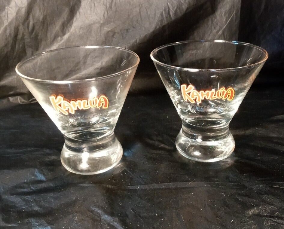 2 Kahlua Cocktail Glasses- The Everyday Exotic Tapered Heavyweight