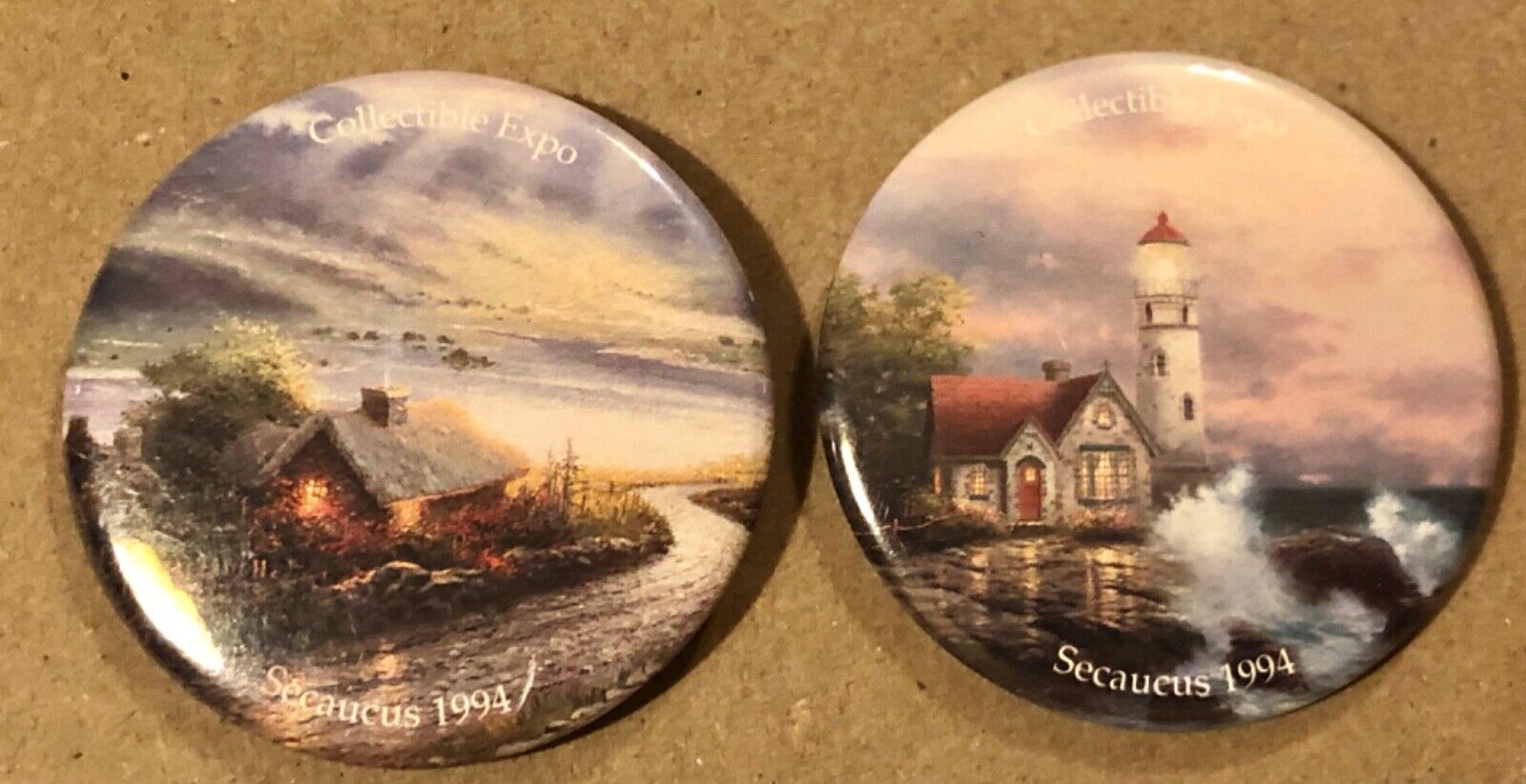 Set of 2 Vintage 1994 Pinbacks/Buttons “Collectible Expo” “Secaucus 1994”