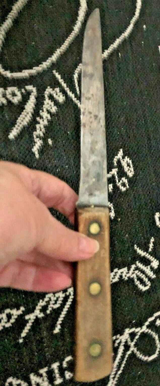 Vtg Old Wood Wooden KNIFE 10.25