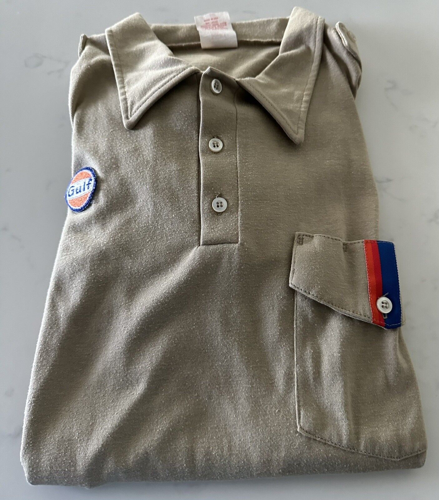 GULF GAS STATION Attendant Shirt, Work Shirt, Short Sleeve - Vintage (ca 1980)