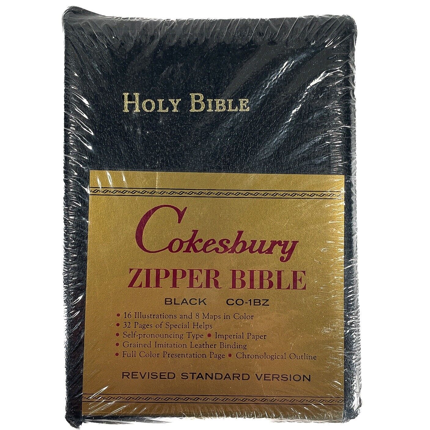 Vintage Cokesbury Zipper Bible - Black CO-1BZ Revised Standard Version Cross