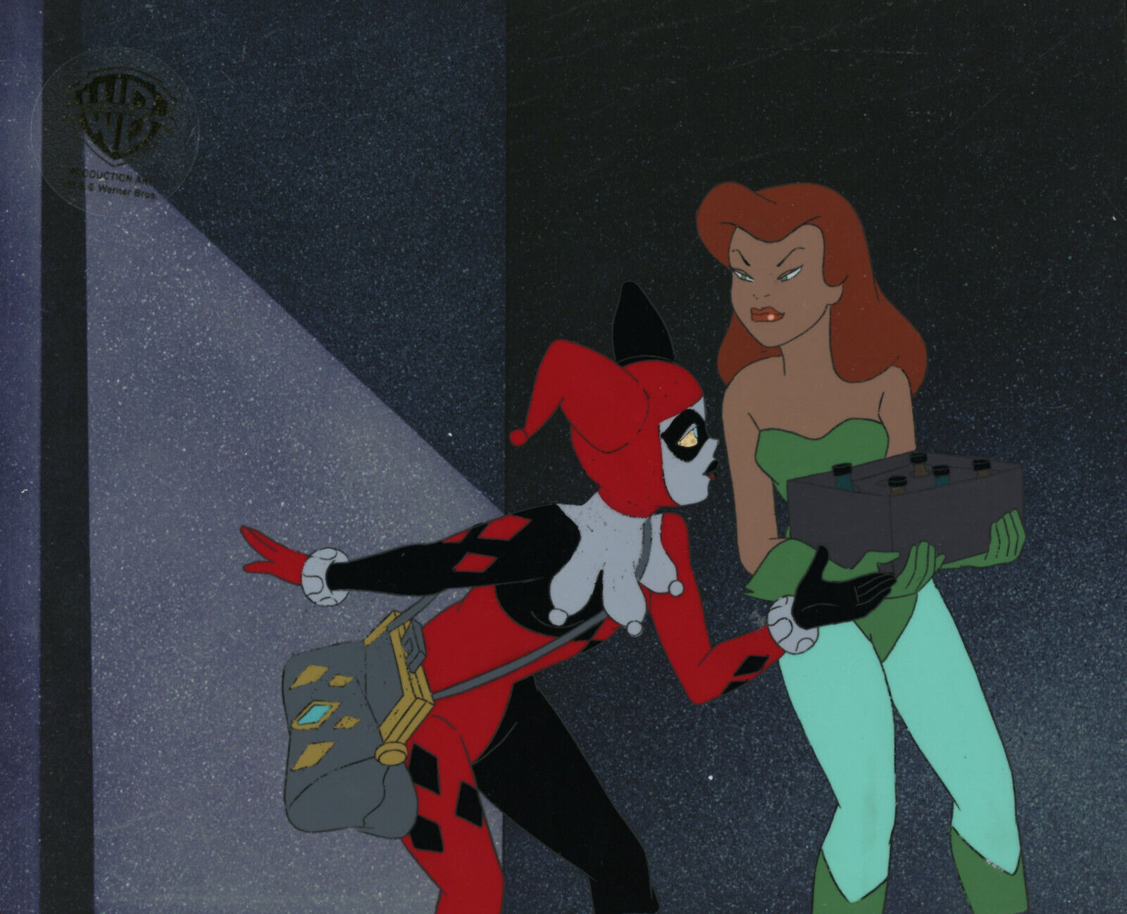 Batman Animated Series Original Cel/Drawings-Harley Quinn and Poison Ivy