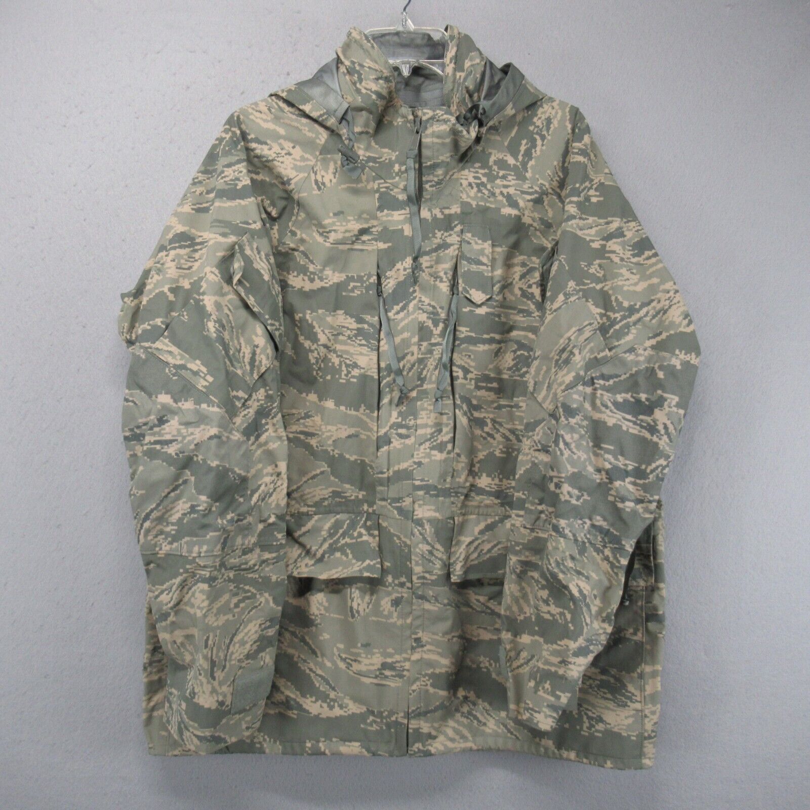 Military Jacket Mens Large Green Digital Camo Parka US Air Force APEC TENNIER