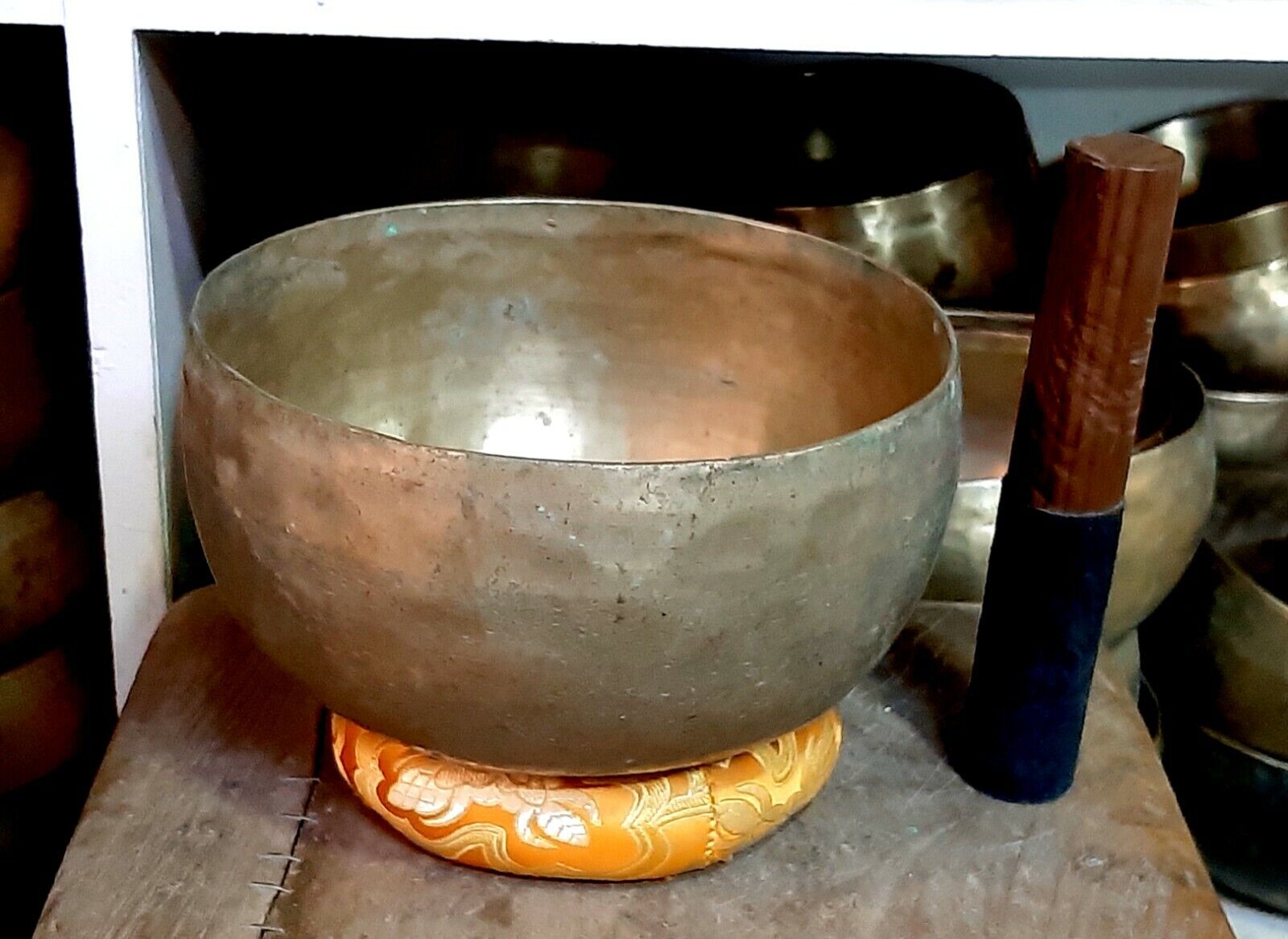 Antique Singing Bowl-Buddhist Collectibles Bowl-Handmade Old Bowl-Healing Bowl