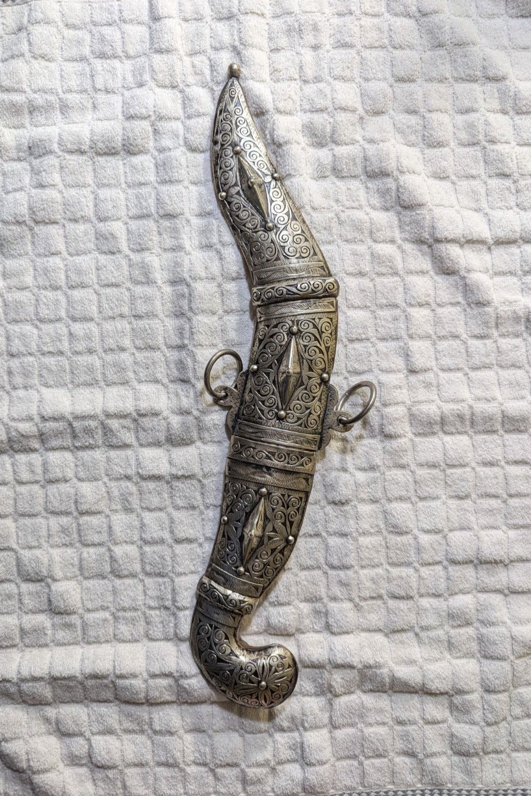 Curved Yemeni Silver Dagger Jambiya Khanjar Handmade Dagger - SHIPS FROM USA