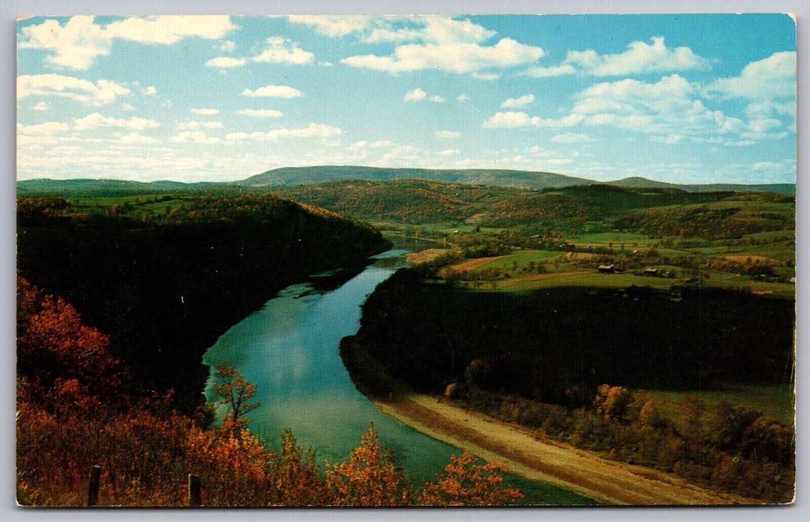Pennsylvania French Azilum Site Susquehanna River Mountains Aerial View Postcard
