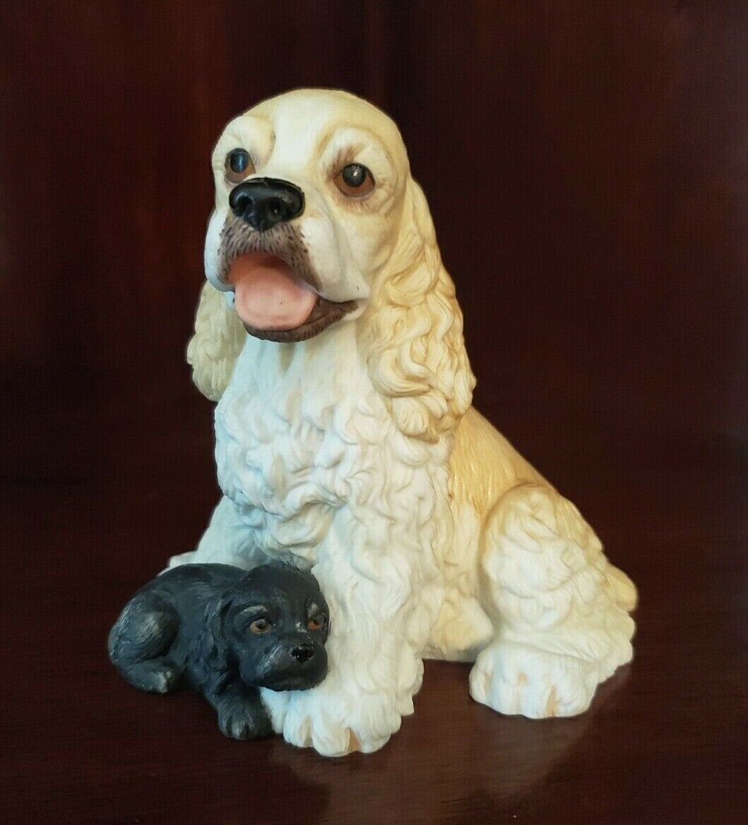 ENESCO CERAMIC PUREBRED PETS COCKER SPANIEL & PUPPY FIGURINES BY KATHY WISE