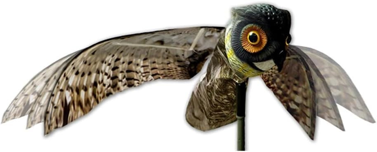Prowler Owl, Lifelike Owl Decoy with Glassy Eyes and Moving Wings, Easy to Insta