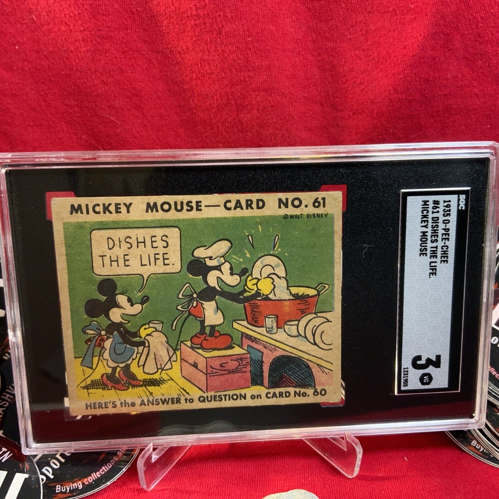 1935 Gum, Inc., Mickey Mouse #61 Dishes The Life graded SGC 3