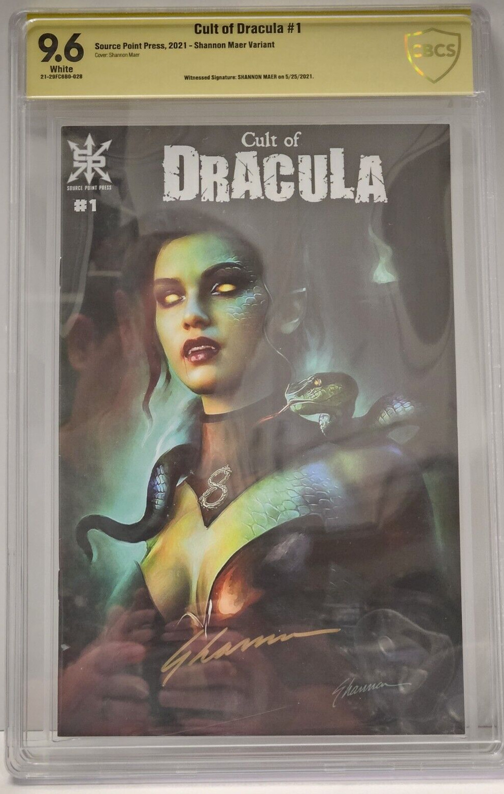 CBCS 9.6 Cult of Dracula #1 Shannon Maer Variant Signed 2021 Source Point Press