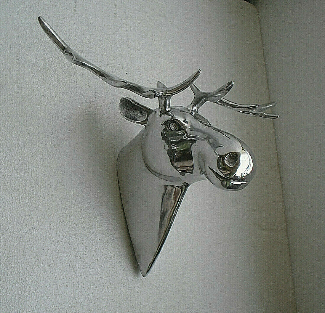 Large Metal Wall Mount Moose Head Animal statue 21x15 inches