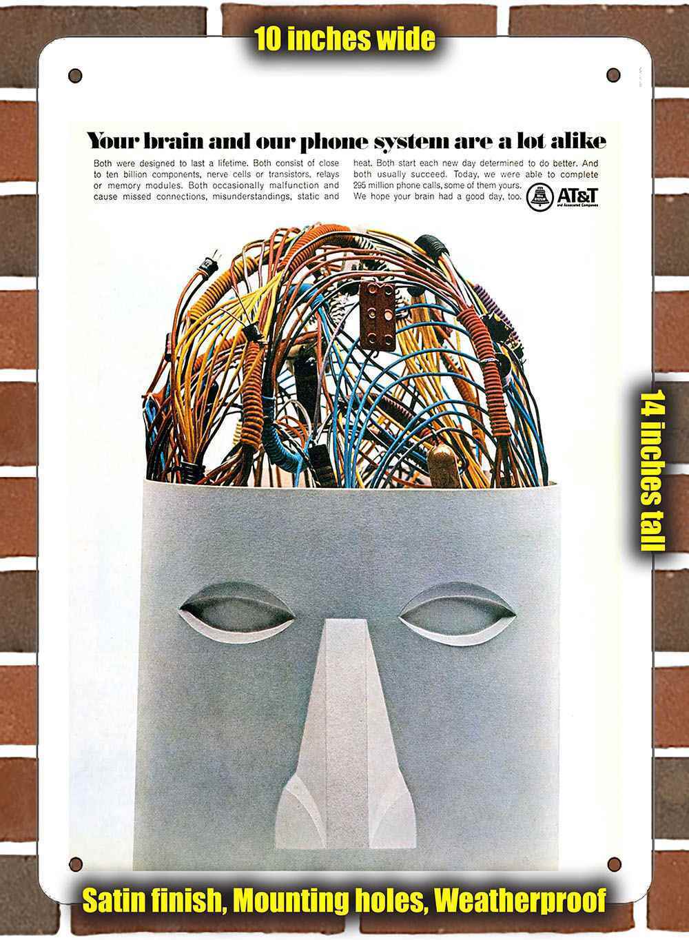 Metal Sign - 1967 AT&T Your Brain and Our Phone System- 10x14 inches