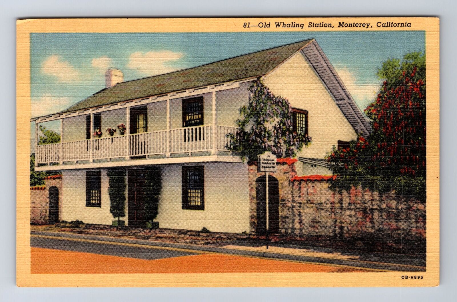 Monterey CA- California, Old Whaling Station, Antique, Vintage Postcard