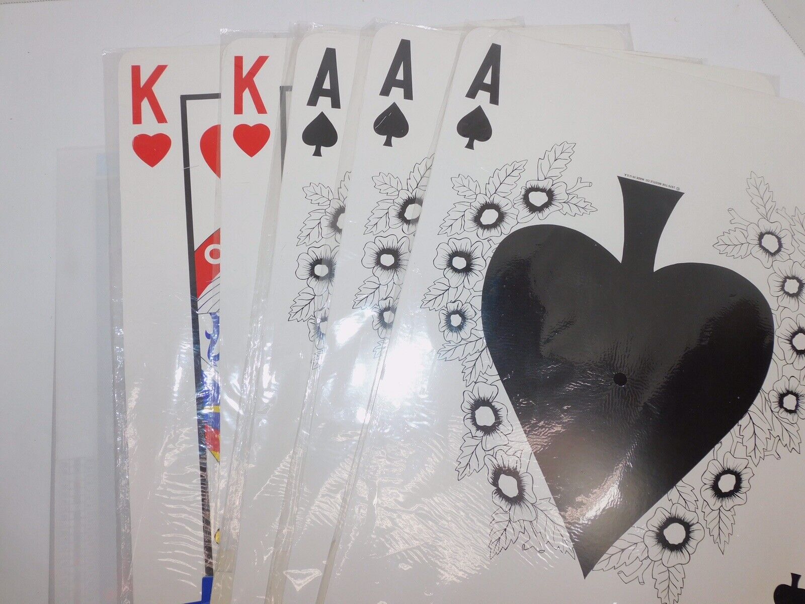 5 Packs Jumbo 18” Decorative Playing Cards & Banner For Poker/Casino Night NEW