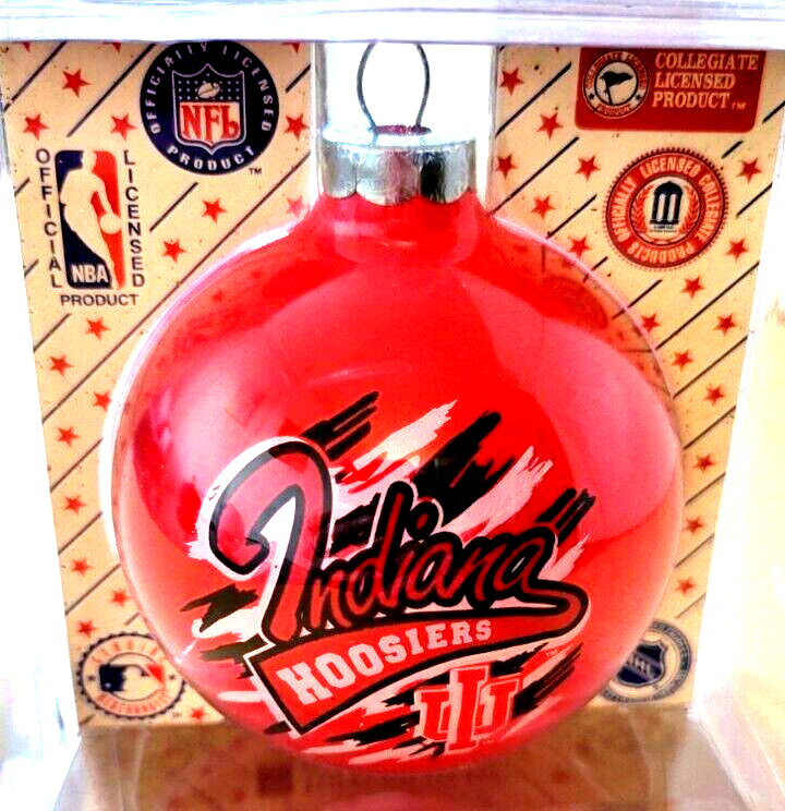 1980s Indiana University Hoosiers Art Glass Ornament Basketball Collector Series