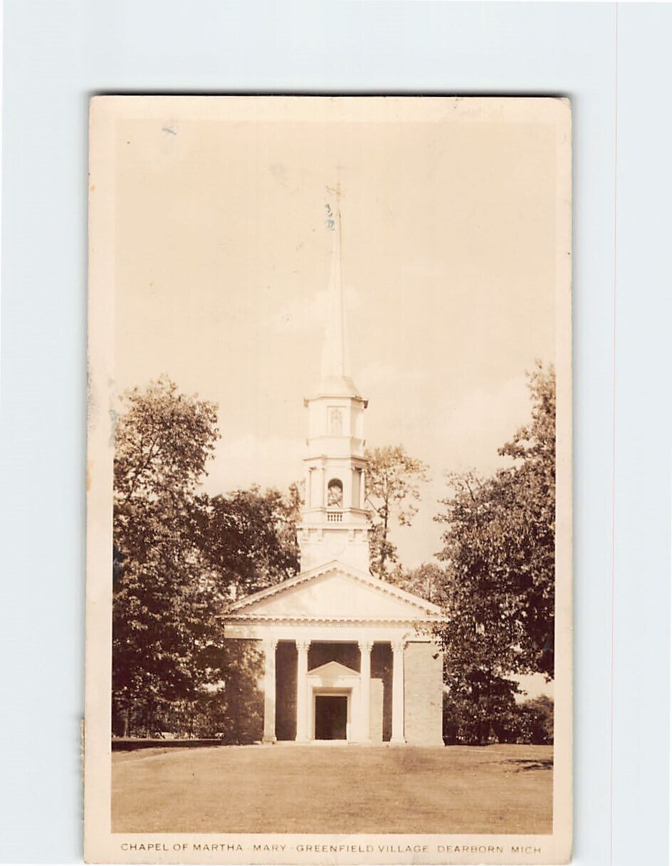 Postcard Chapel of Martha Mary Dearborn Michigan USA