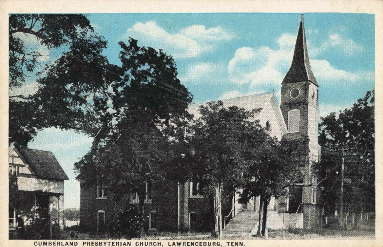 Cumberland Presbyterian Church Lawrenceburg Tennessee TN c1920 Postcard