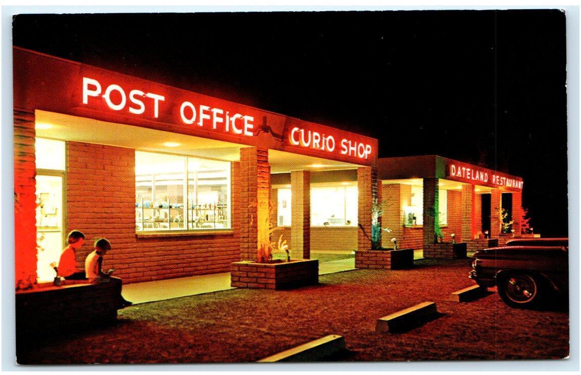 DATELAND, AZ Arizona ~ Roadside RESTAURANT & Post Office Neon  c1950s  Postcard