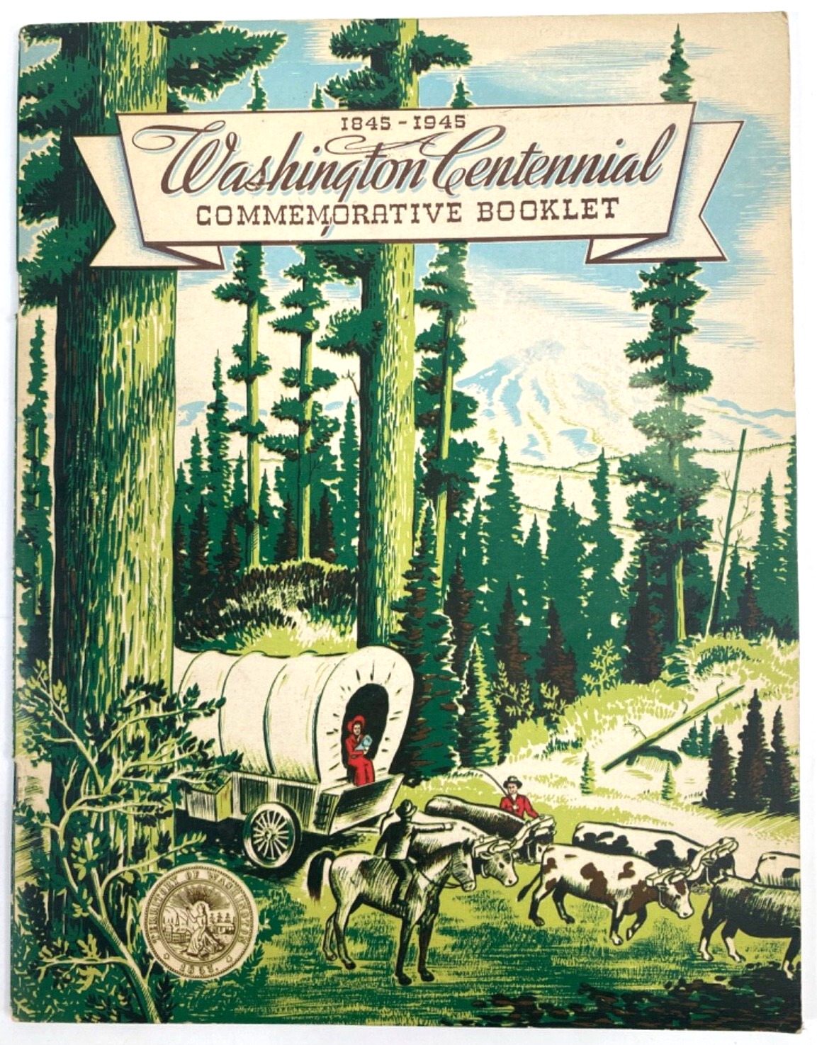 1945 WASHINGTON STATE CENTENNIAL COMMEMORATIVE BOOKLET vintage historical book