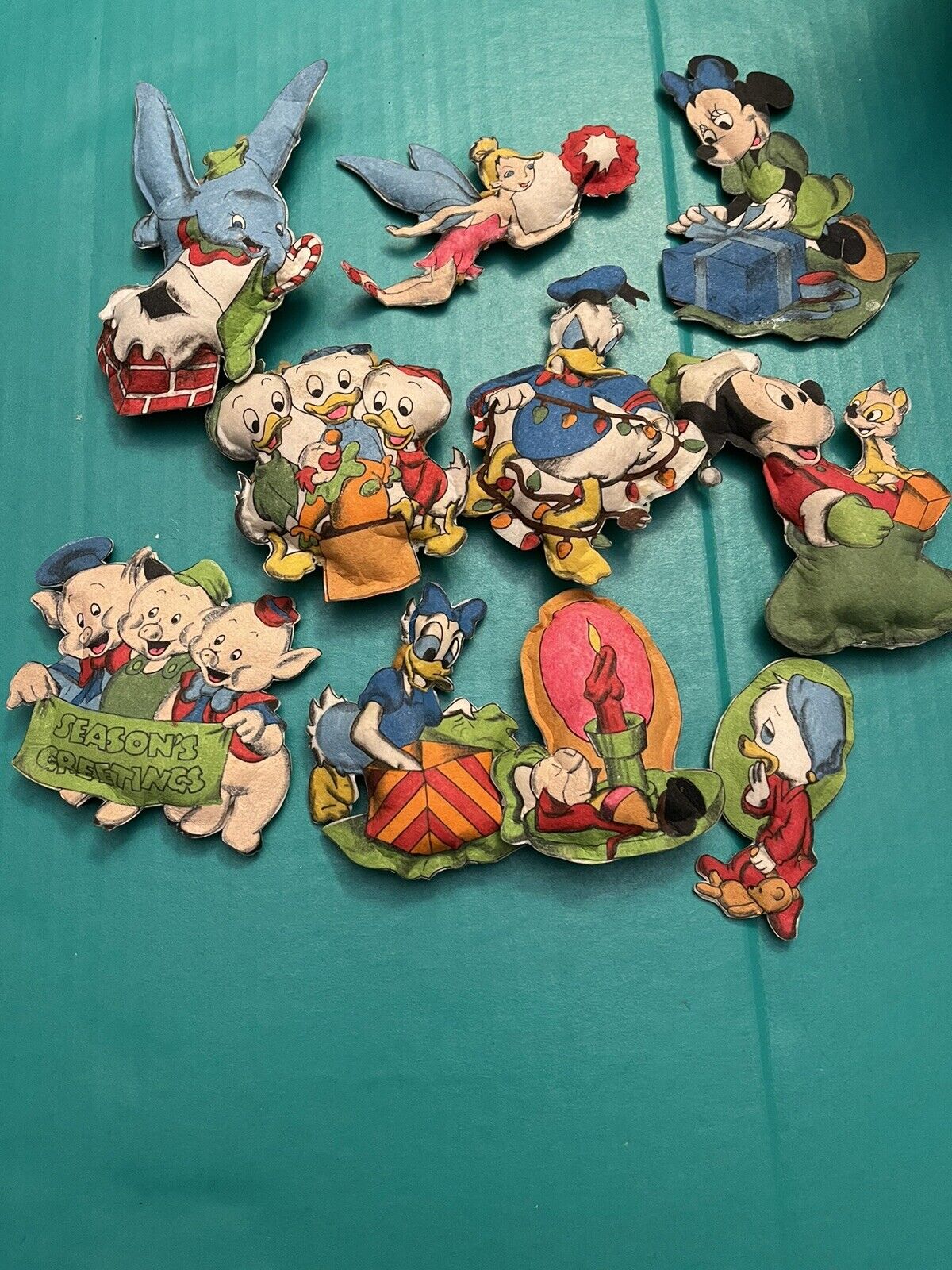 Lot Of 10 Vintage Disney Ornaments/Fabric & Plastic Ornaments