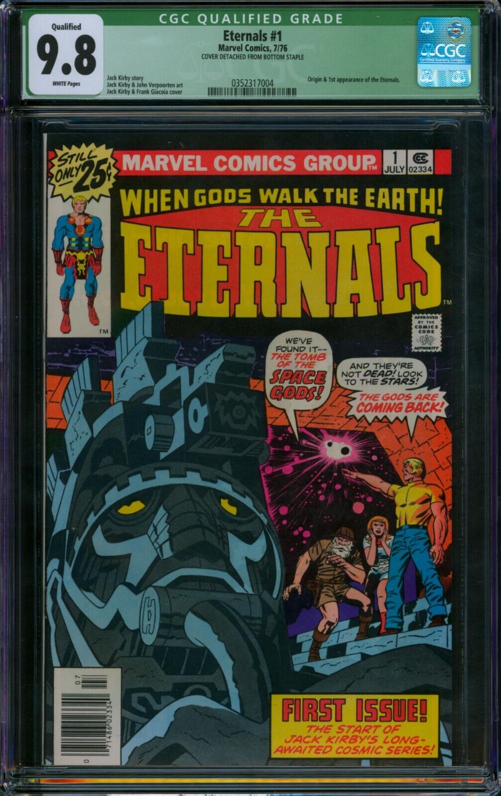 THE ETERNALS #1 ⭐ CGC 9.8 Qualified ⭐ 1st App Jack Kirby Marvel Comic 1976