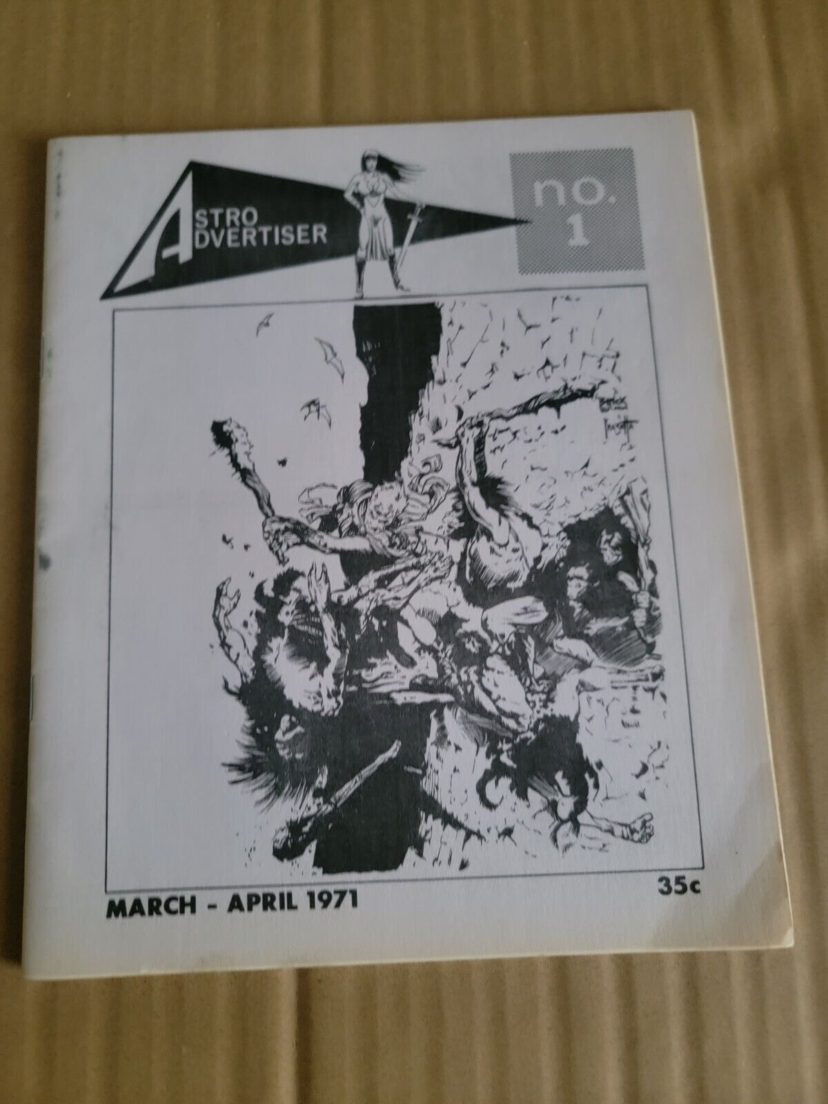 ASTRO ADVERTISER #1 March - April 1971 Comic Fantasy Fanzine Frazetta Cover Vtg