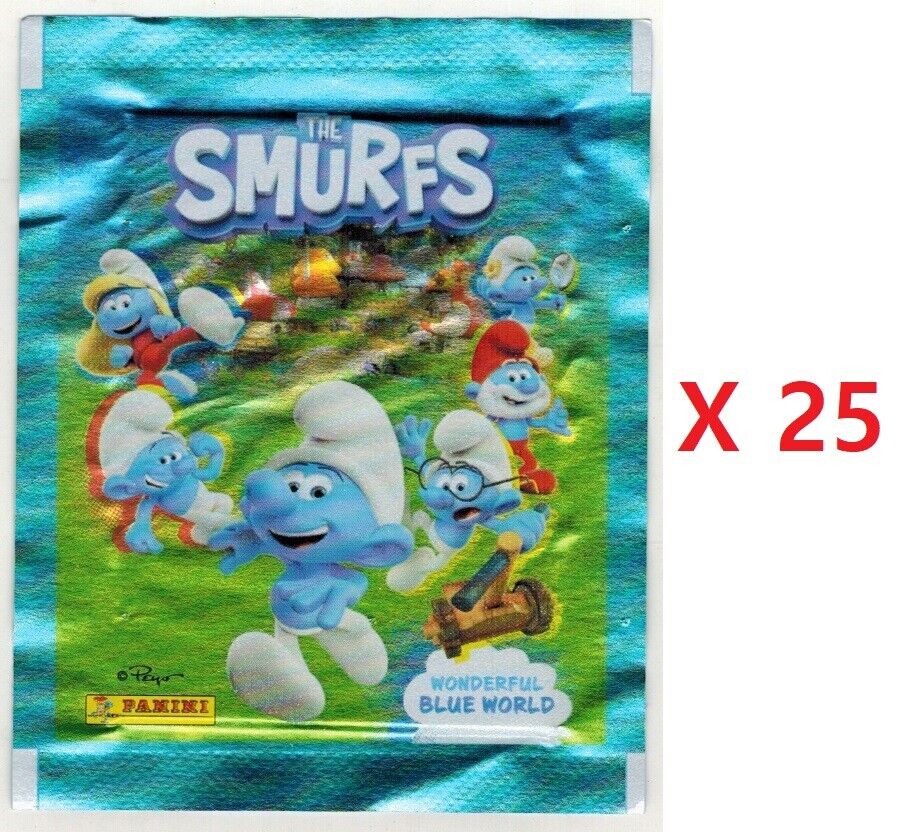 Smurfs 2023 Panini Lot 25 Sealed Packs Stickers