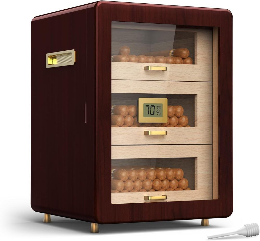 Cigar Humidor, Cigar Humidor Cabinet for 100-150 Counts Cigars with Humidifier