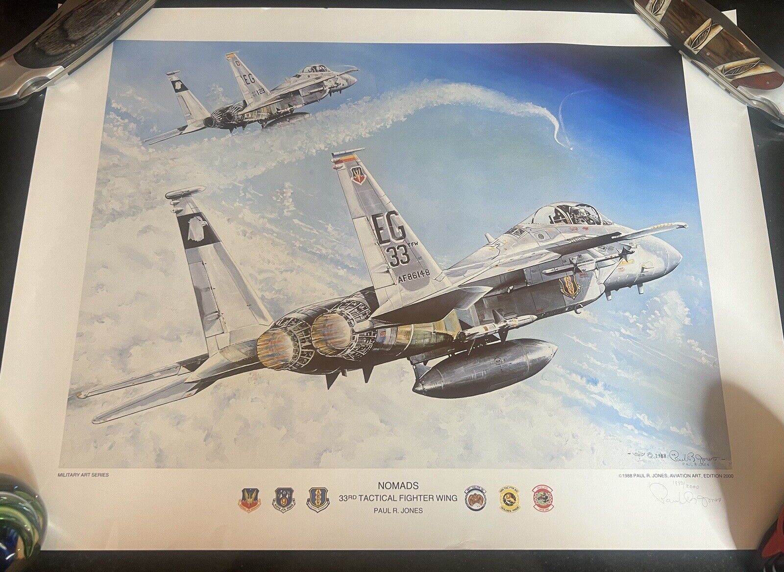 Paul R Jones Military Art Series NOMADS 33rd Tactical Fighter Wing Print 18”x24”