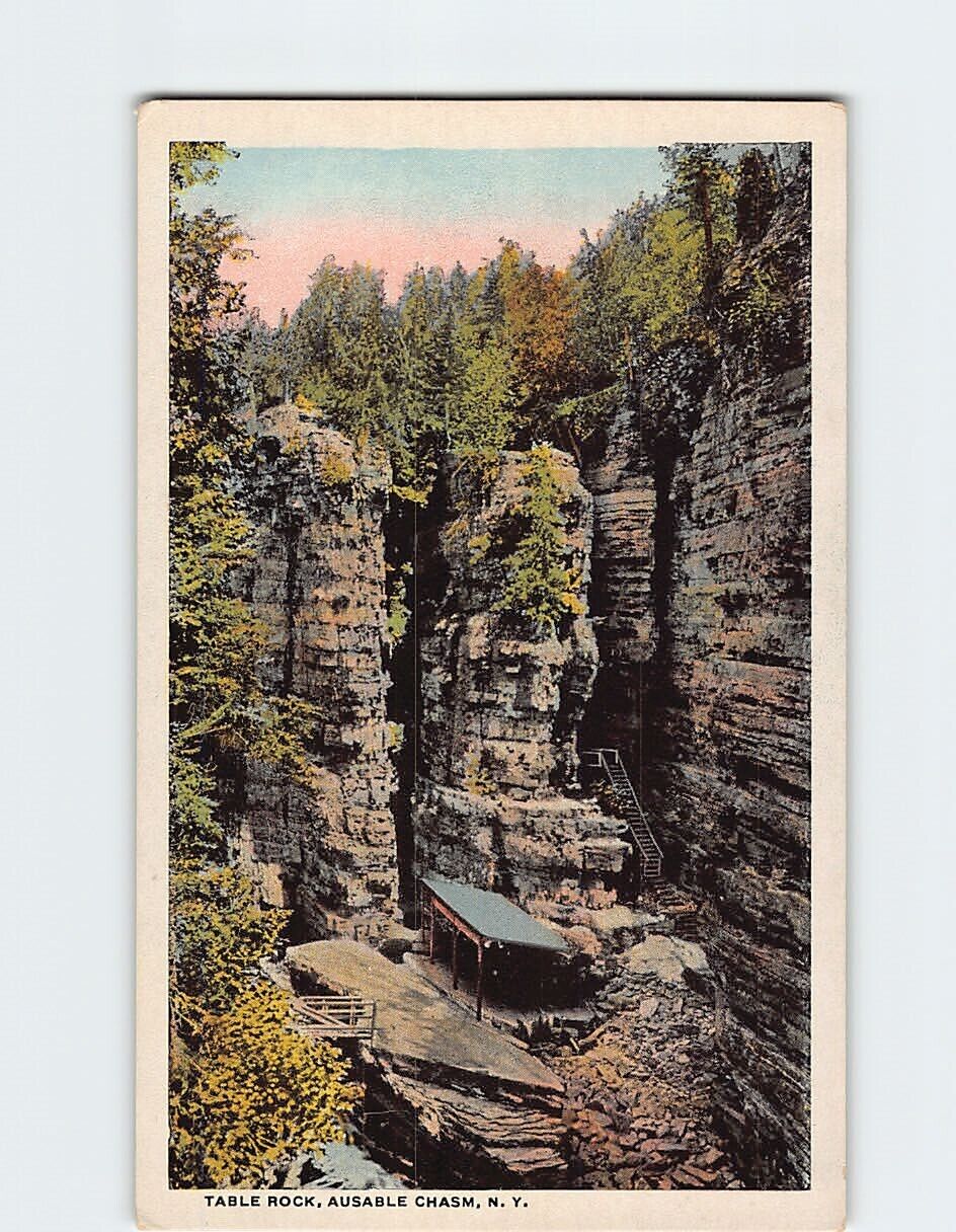 Postcard Table Rock Ausable Chasm New York USA