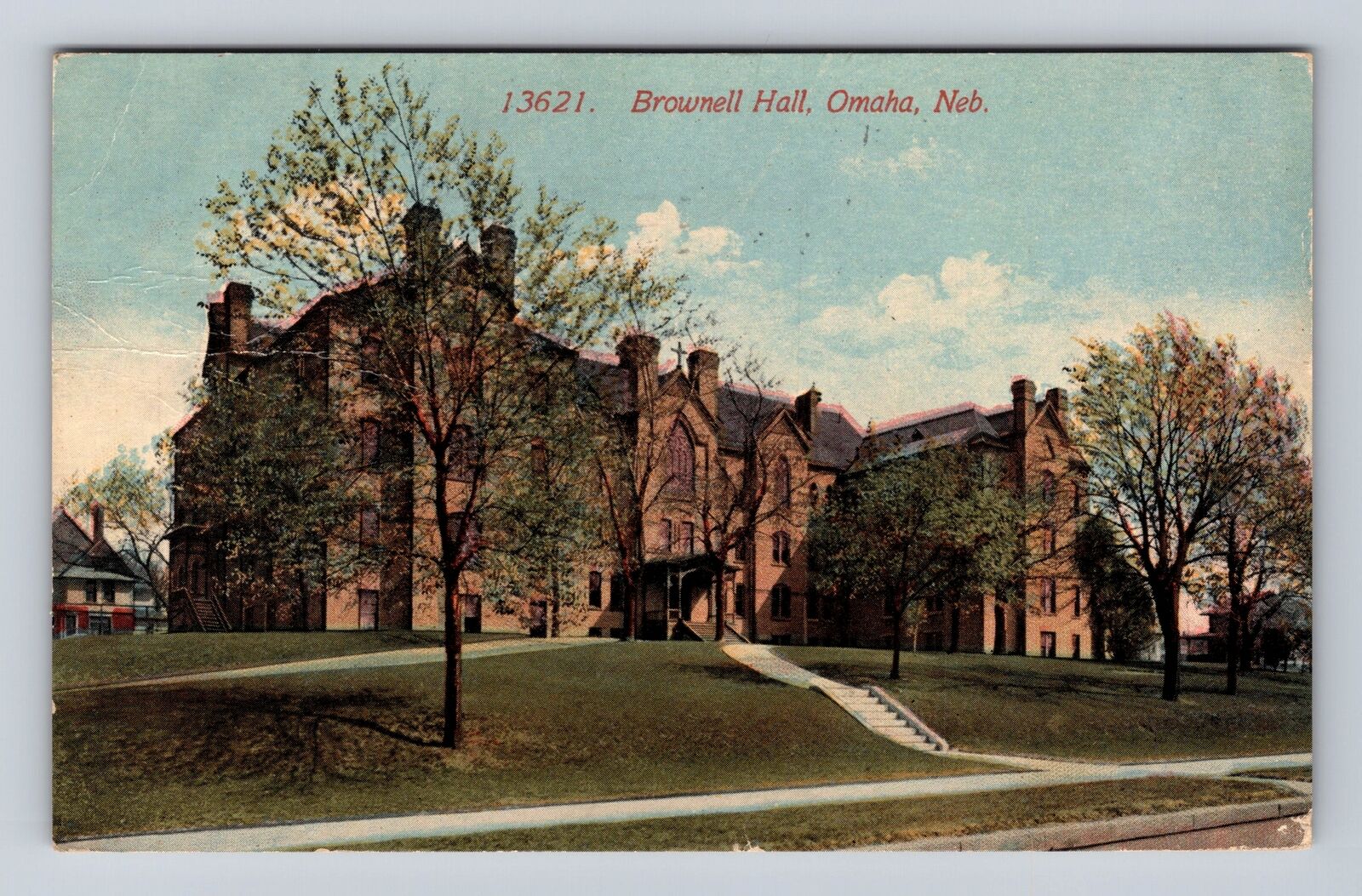 Omaha NE-Nebraska, Brownell Hall, Antique, Vintage c1915 Souvenir Postcard