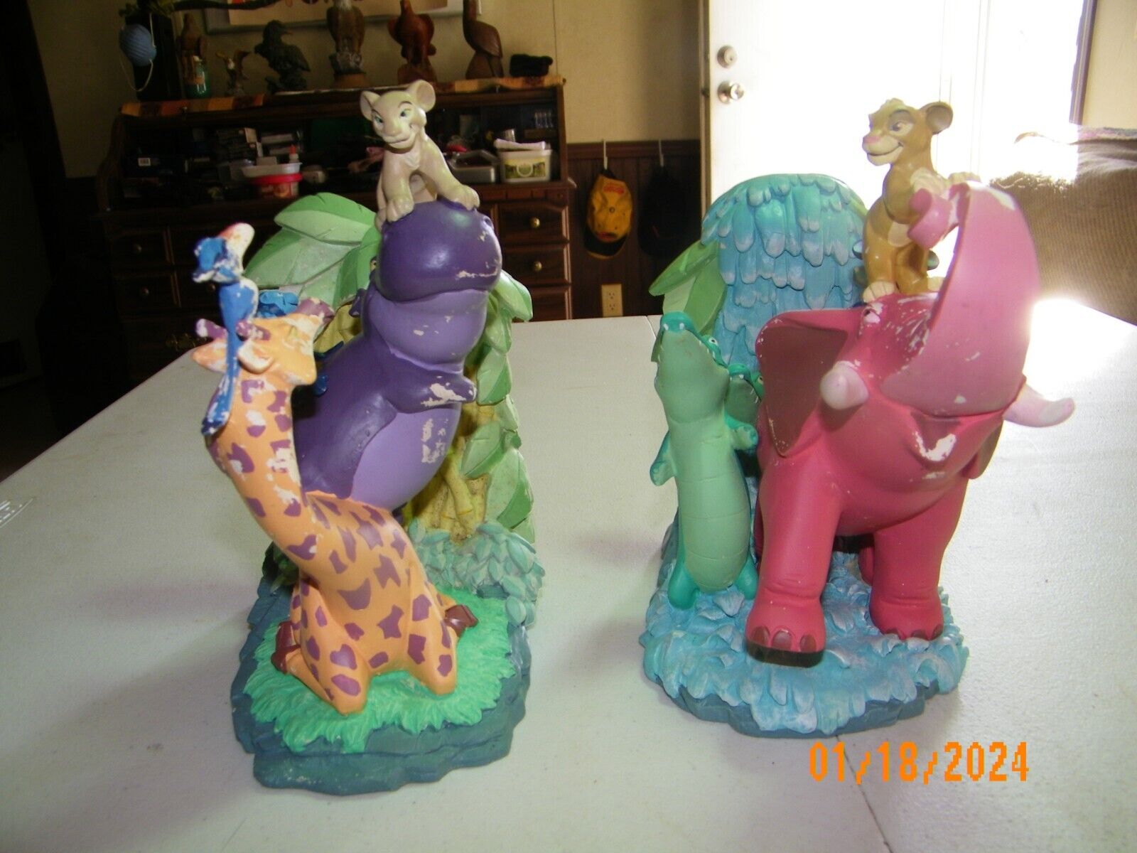 Rare Disney Lion King Hakuna Matata Simba Bookends Figurines