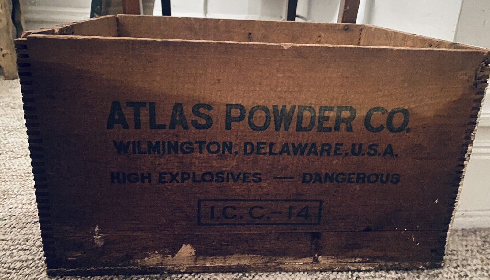 Vintage Atlas Powder Company Wooden Box