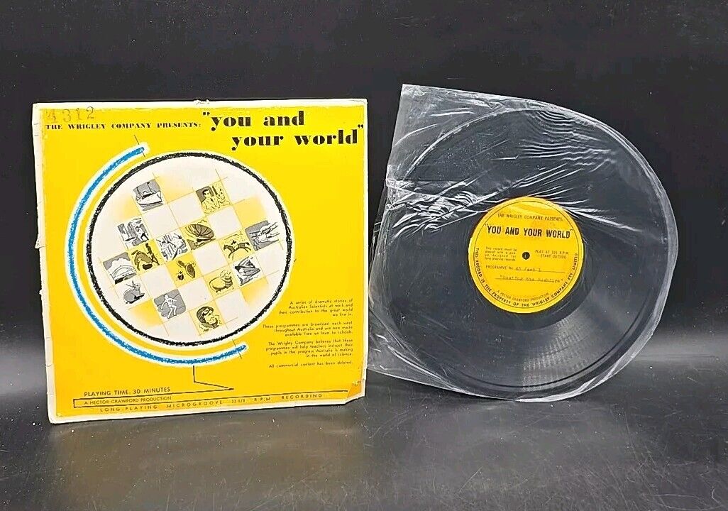 Vintage Wrigleys You And Your World Record With Original Sleeve RARE