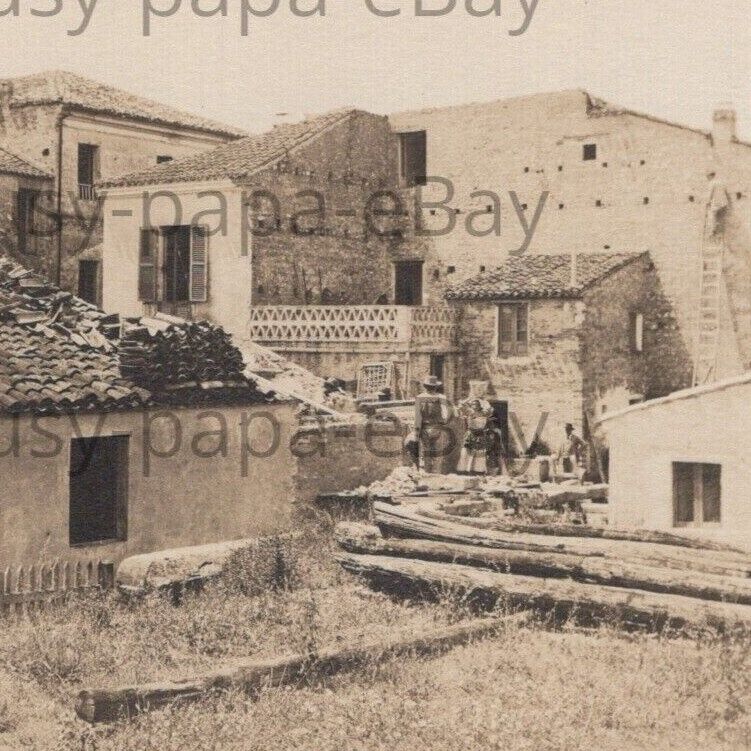 Vintage 1900s RPPC Italian Village Street Scene Italy Postcard