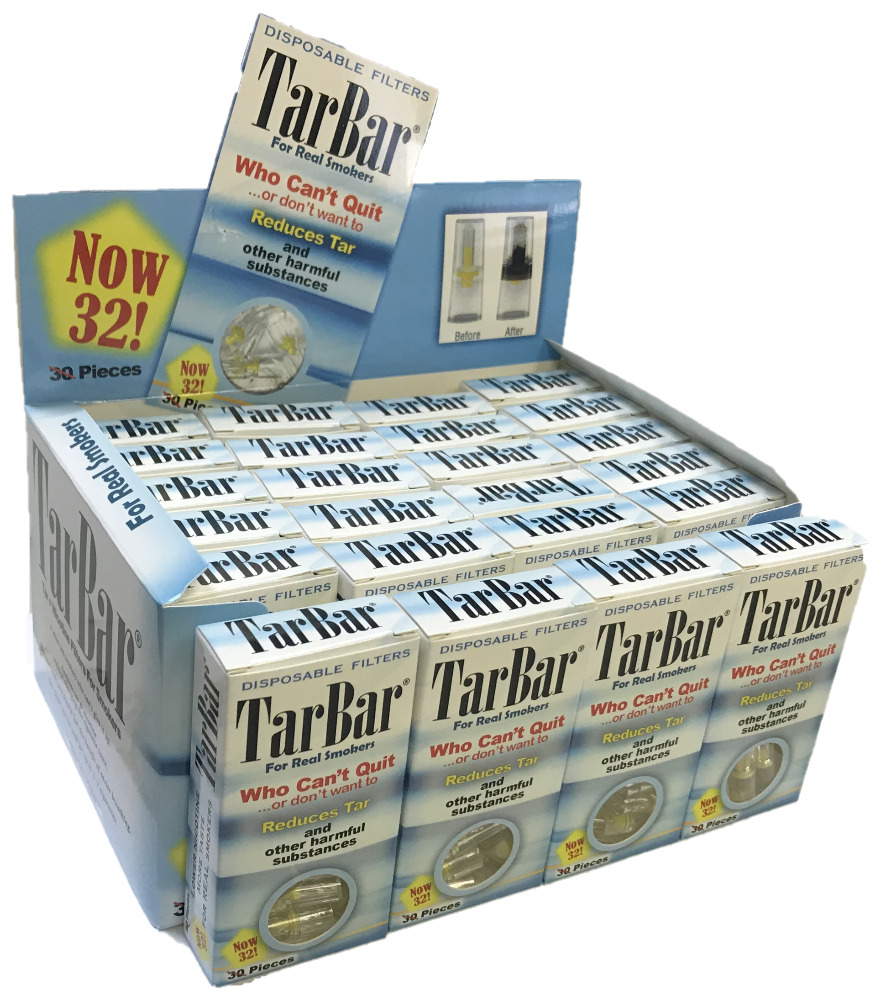 TarBar Disposable Cigarette Filter Tips, Efficient Reduces Tar Nicotine, 10ct