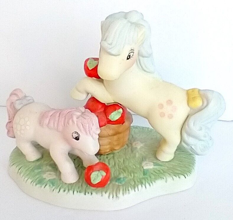 Vintage 1985 My Little Pony Apple Orchard Ceramic Figurine, Hasbro-Bradley