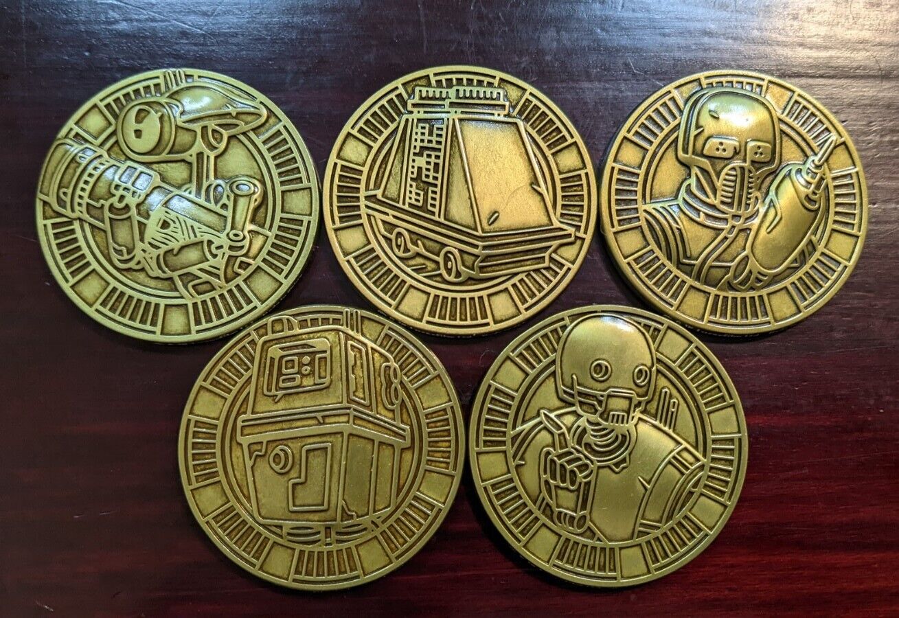 STAR WARS CELEBRATION ANAHEIM 2022 COMPLETE DROID HUNT COIN COLLECTION (5 COINS)