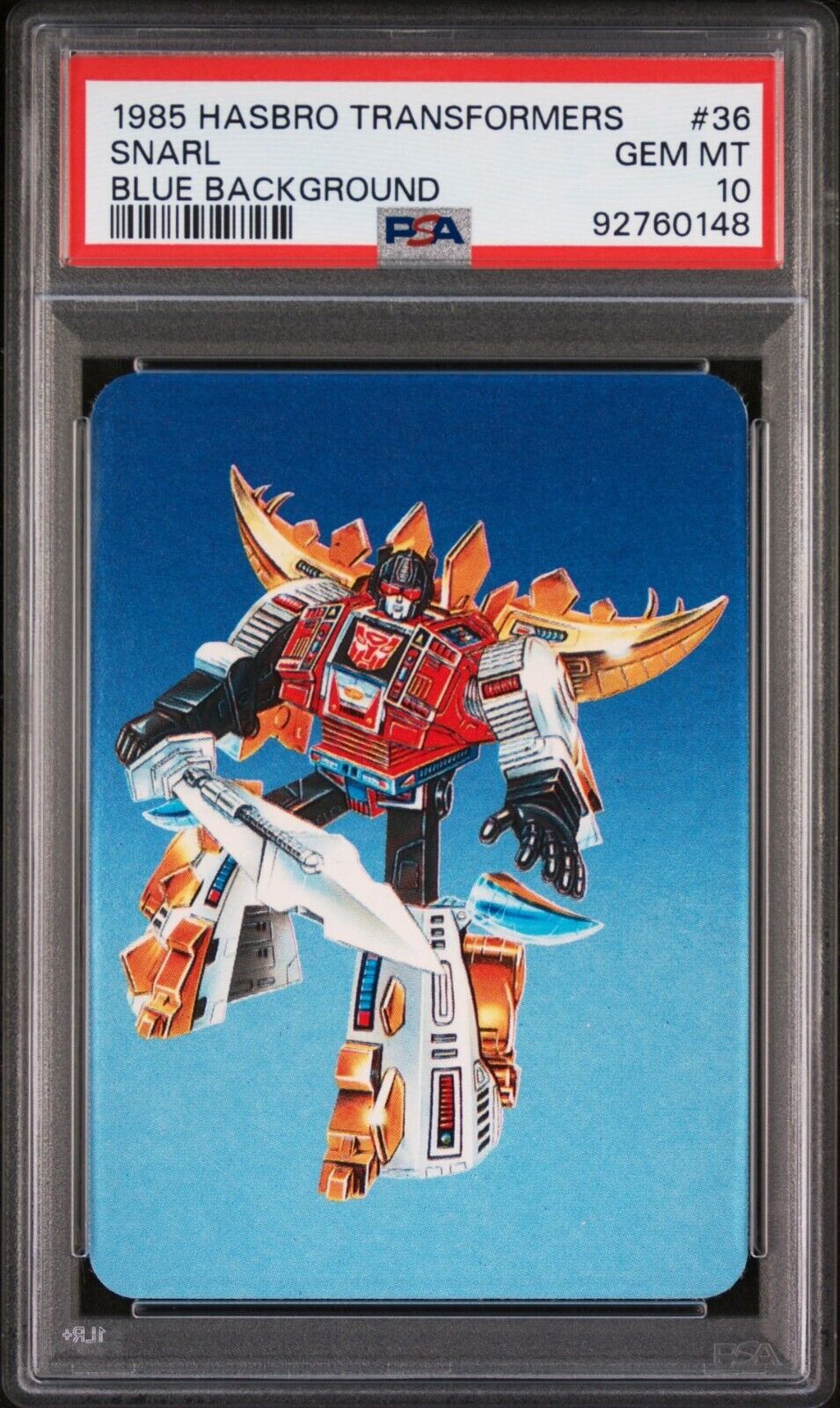 1985 Hasbro Transformers #36 Snarl - DINOBOTS - PSA 10