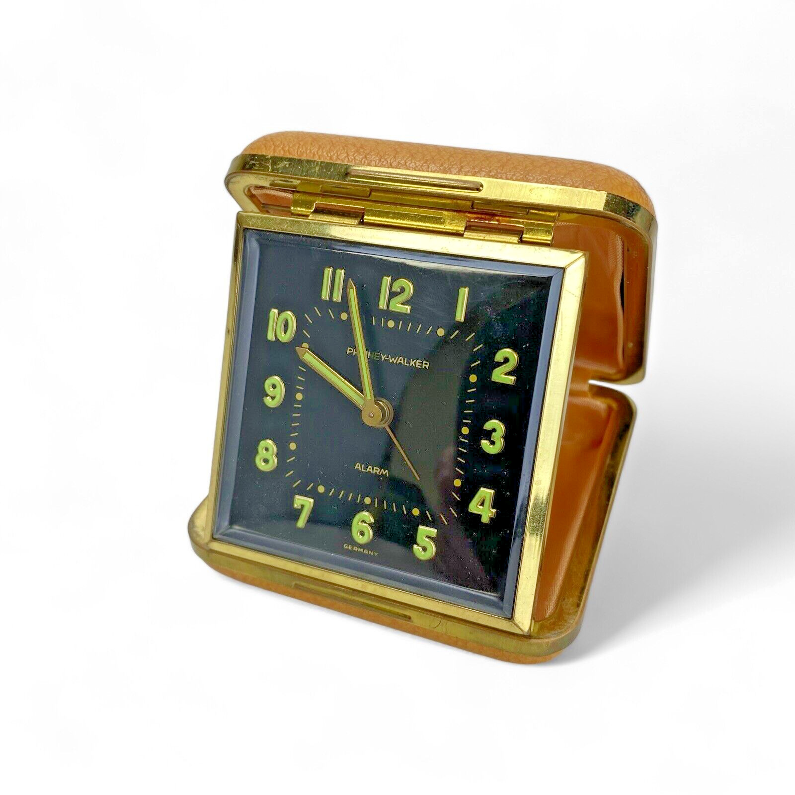Vintage 1956 Phinney-Walker GLOW Travel Alarm Clock (made in Germany) WORKS