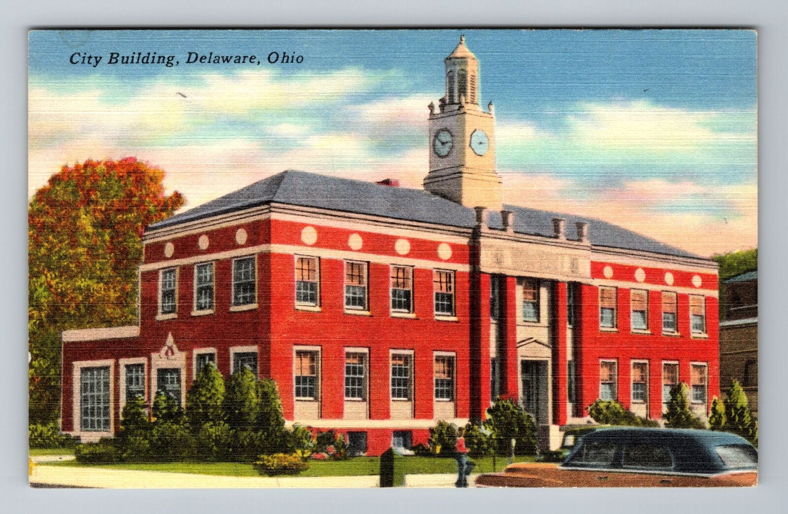 Delaware OH-Ohio, City Building, Antique Vintage Souvenir Postcard