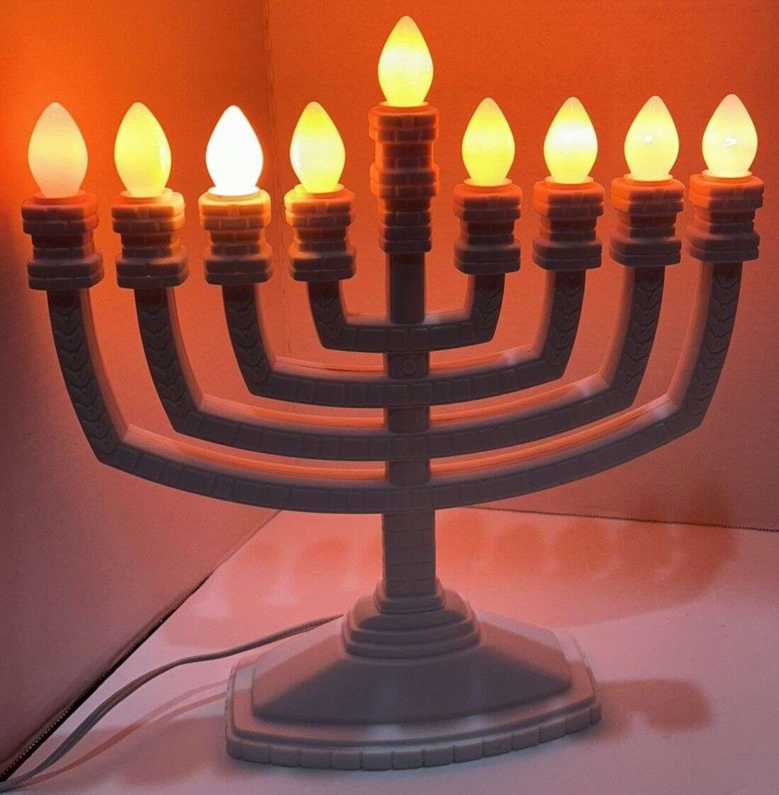 Menorah Traditional Electric Lighted Hanukkah Chanukah Channukah Works