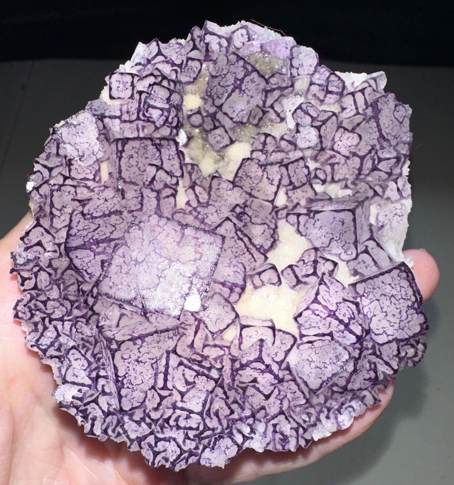 Purple Pattern/QR Fluorite Specimen,Quartz Crystal,Metaphysical,Unique,Decor,Raw