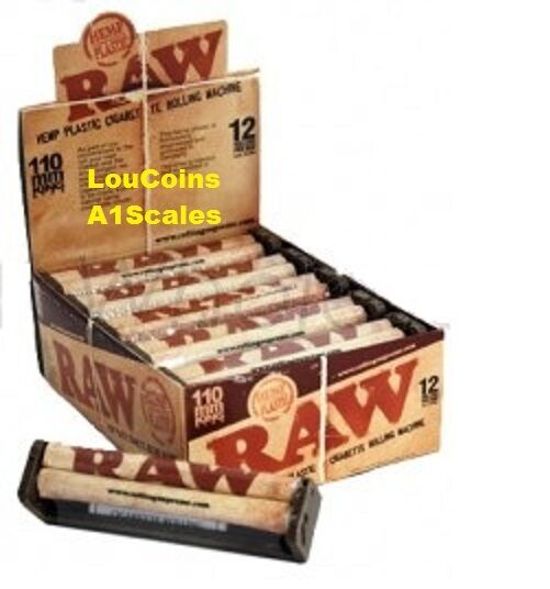 BOX of 12/One Dozen 110mm RAW Cigarette Rolling Machines made from Hemp Plastic