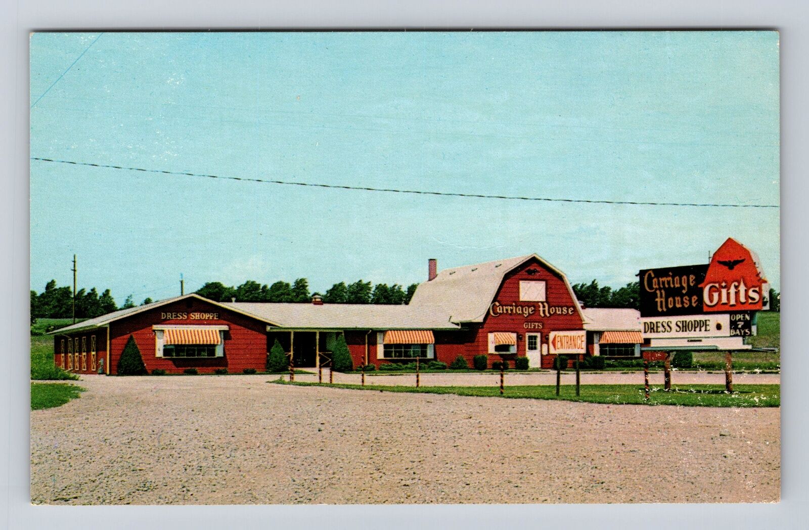 Hillsdale MI-Michigan, The Carriage House, Antique, Vintage Souvenir Postcard