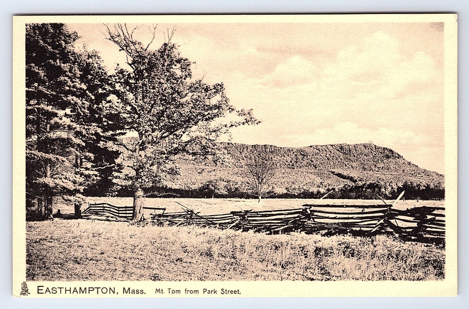 Postcard Easthampton Massachusetts Mt. Tom From Park Street Tuck's Post Card